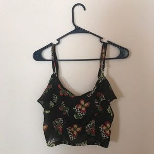 Vintage Ruffled Crop Top